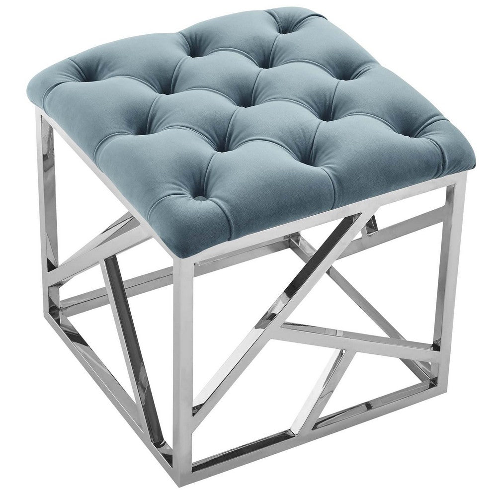 Intersperse Ottoman by Modway| Sea Blue