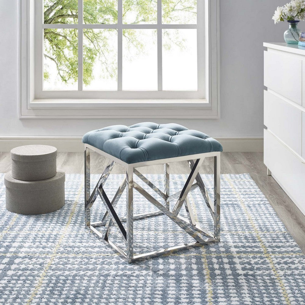 Intersperse Ottoman by Modway| Sea Blue