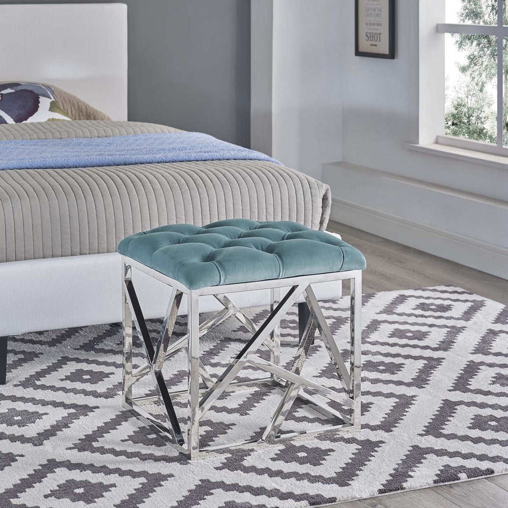 Intersperse Ottoman by Modway| Sea Blue