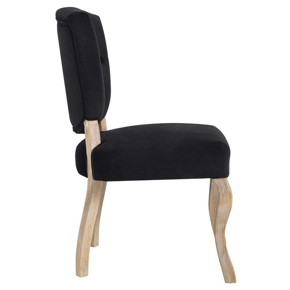 Array Vintage French Performance Velvet Dining Side Chair by Modway| Black