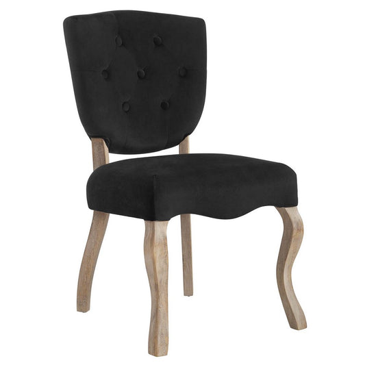 Array Vintage French Performance Velvet Dining Side Chair by Modway| Black