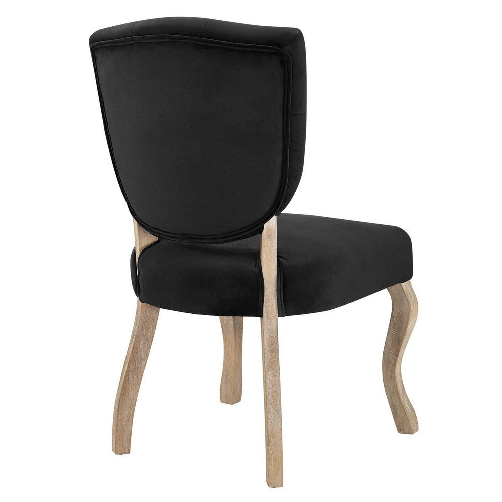 Array Vintage French Performance Velvet Dining Side Chair by Modway| Black