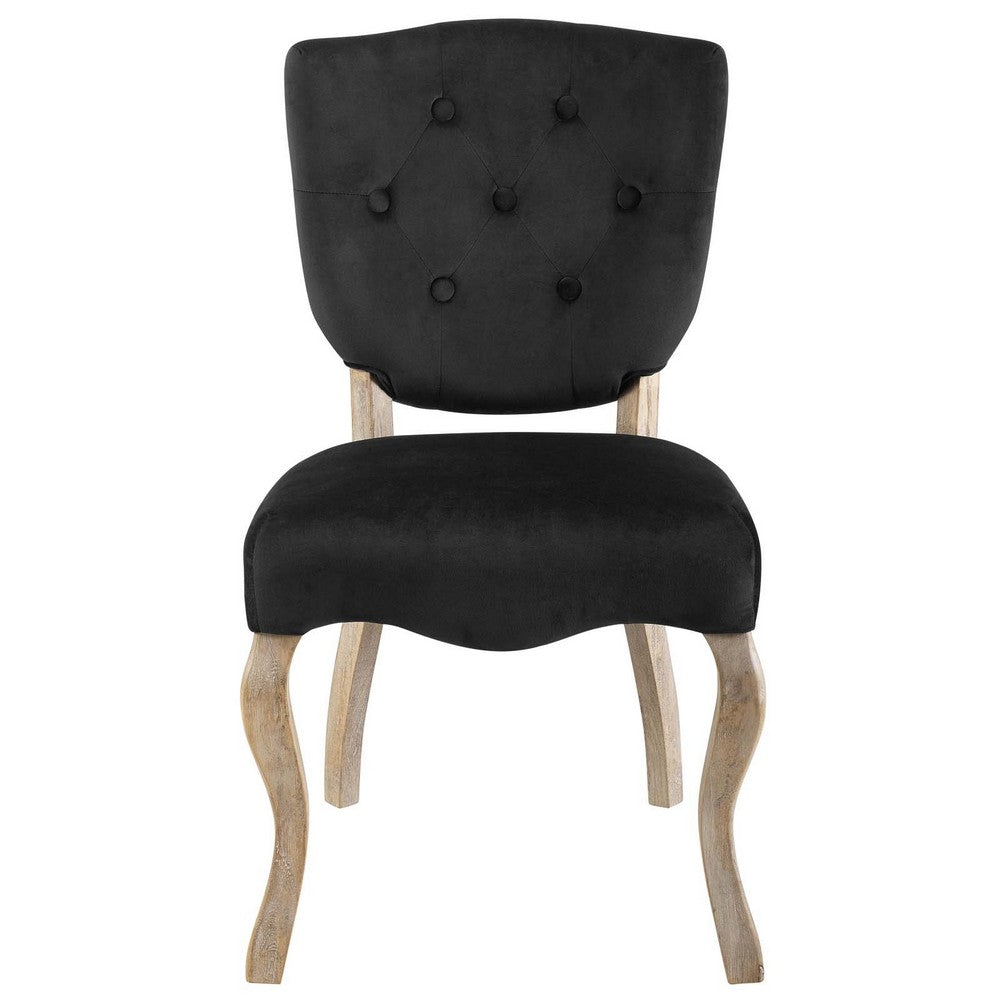 Array Vintage French Performance Velvet Dining Side Chair by Modway| Black