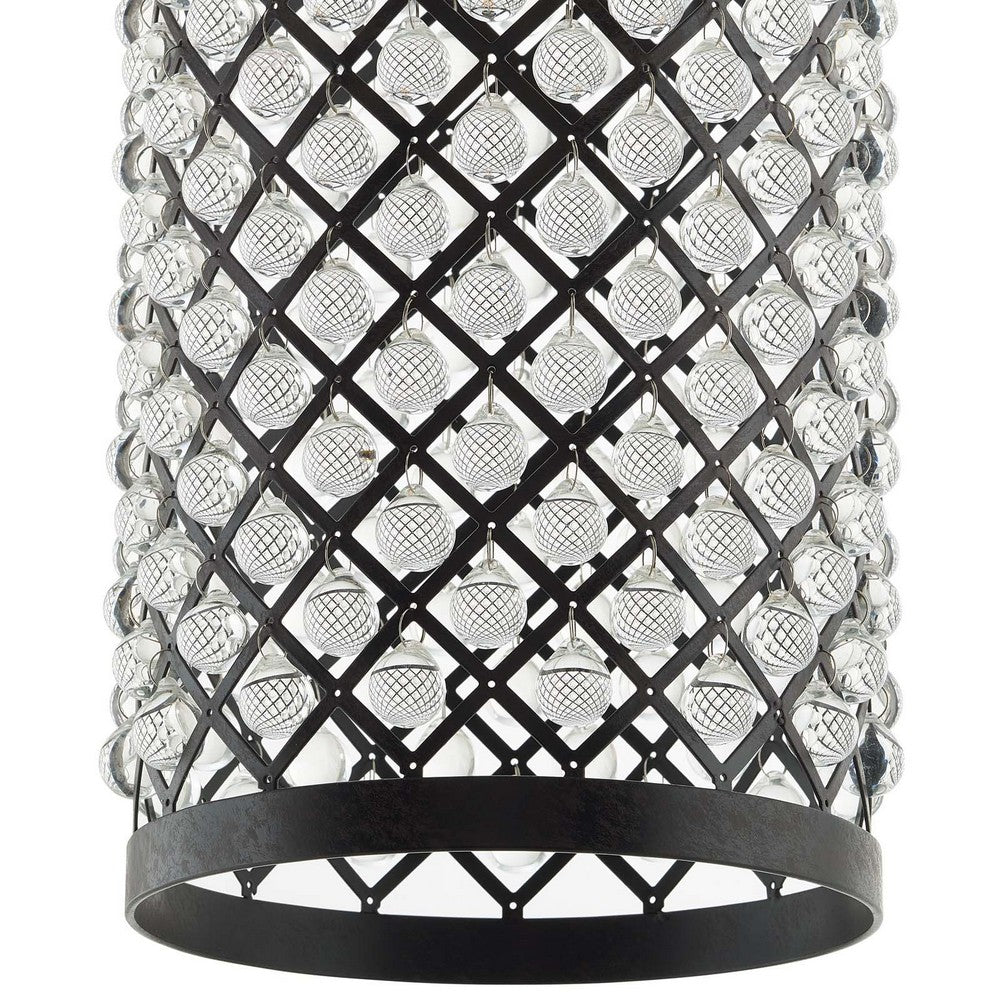 Reflect Glass and Metal Pendant Chandelier by Modway| Black