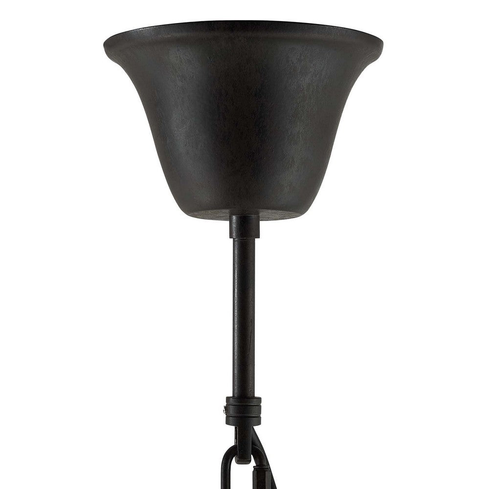Reflect Glass and Metal Pendant Chandelier by Modway| Black