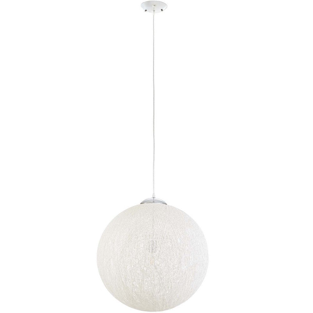 71 Inch Modern Pendant Chandelier, Round Shade, 60W Bulb, White  - No Shipping Charges
