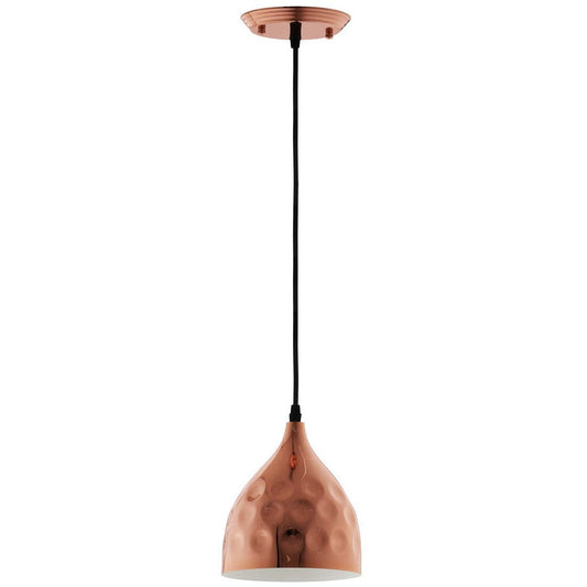 Dimple 6.5" Bell-Shaped Rose Gold Pendant Light - No Shipping Charges