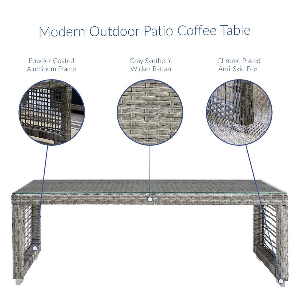 Aura Rattan Outdoor Patio Coffee Table  - No Shipping Charges
