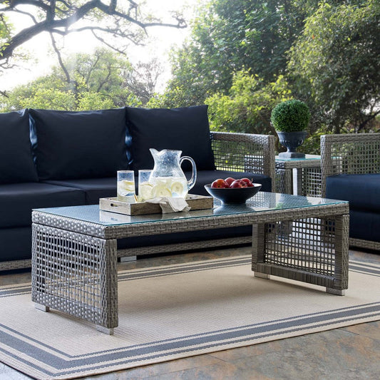 Aura Rattan Outdoor Patio Coffee Table  - No Shipping Charges