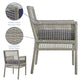 Aura Outdoor Patio Wicker Rattan Dining Armchair - No Shipping Charges MDY-EEI-2920-GRY-GRY