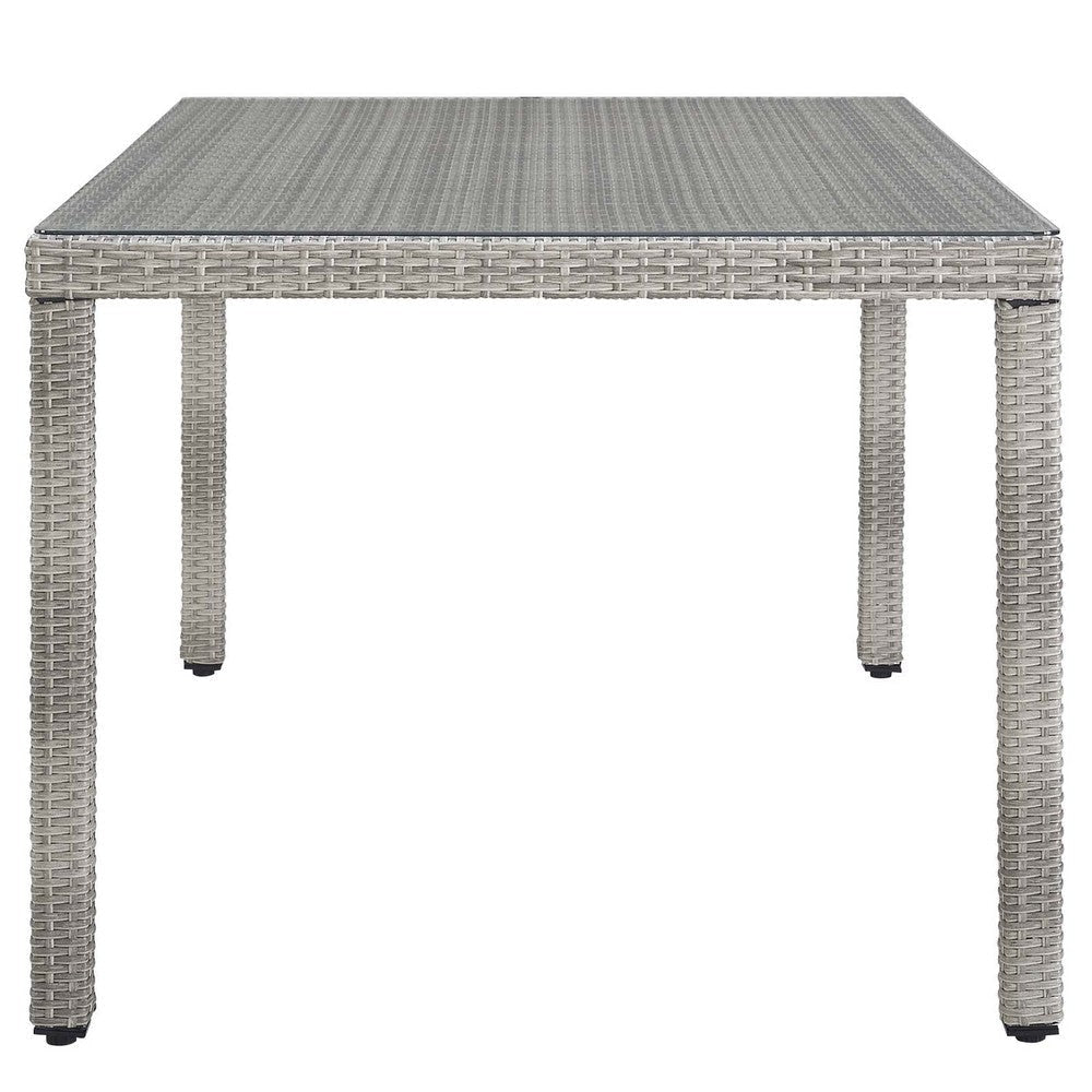 Aura 68’’ Outdoor Patio Wicker Rattan Dining Table by Modway MDY-EEI-2921-GRY