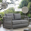 Modway Aura Outdoor Patio Wicker Rattan Loveseat Gray Gray MDY-EEI-2924-GRY-GRY