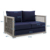 Aura Outdoor Patio Wicker Rattan Loveseat by Modway| Blue