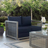 Aura Outdoor Patio Wicker Rattan Loveseat by Modway| Blue