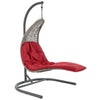 Landscape Hanging Chaise Lounge Outdoor Patio Swing Chair by Modway| Red