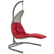 Landscape Hanging Chaise Lounge Outdoor Patio Swing Chair by Modway| Red