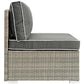 Modway Repose Wicker Rattan Outdoor Patio Armless Sectional Sofa Chair with Cushions in Light Gray Charcoal MDY-EEI-2958-LGR-CHA