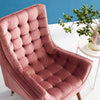 Modway Suggest Button Tufted Upholstered Velvet Lounge Chair Dusty Rose MDY-EEI-3001-DUS