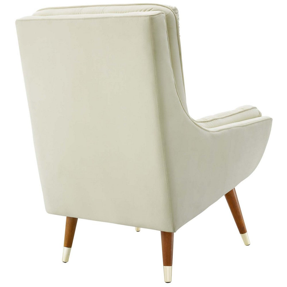 Suggest Button Tufted Performance Velvet Lounge Chair by Modway| White