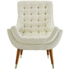 Modway Suggest Button Tufted Upholstered Velvet Lounge Chair Ivory MDY-EEI-3001-IVO