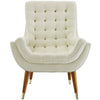 Suggest Button Tufted Performance Velvet Lounge Chair by Modway| White