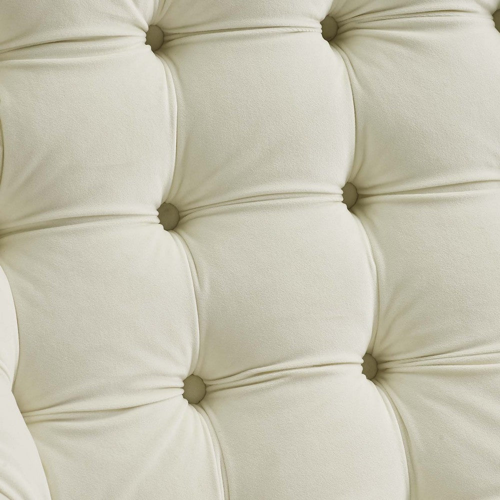 Suggest Button Tufted Performance Velvet Lounge Chair by Modway| White