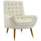 Suggest Button Tufted Performance Velvet Lounge Chair by Modway| White