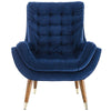 Suggest Button Tufted Performance Velvet Lounge Chair by Modway| Blue