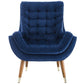 Modway Suggest Button Tufted Upholstered Velvet Lounge Chair Navy MDY-EEI-3001-NAV