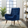 Suggest Button Tufted Performance Velvet Lounge Chair by Modway| Blue