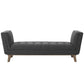 Haven Tufted Button Upholstered Fabric Accent Bench  - No Shipping Charges
