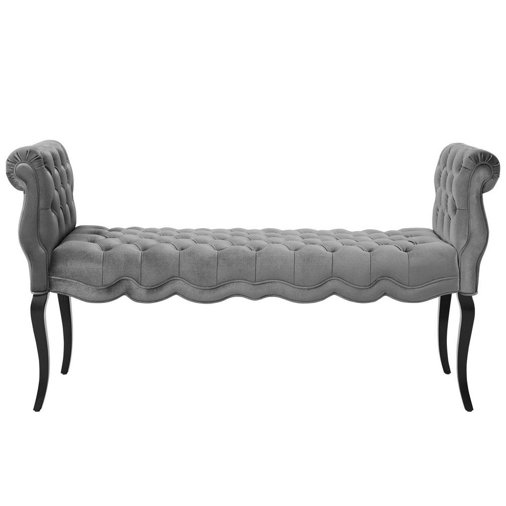 Adelia Chesterfield Style Button Tufted Performance Velvet Bench  - No Shipping Charges