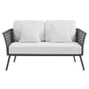 Modway EEI-3019-GRY-WHI Outdoor Patio Loveseat Gray White MDY-EEI-3019-GRY-WHI