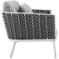 Modway Stance Outdoor Patio Contemporary Modern Woven Rope Loveseat In White Gray MDY-EEI-3019-WHI-GRY