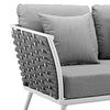 Modway Stance Outdoor Patio Contemporary Modern Woven Rope Loveseat In White Gray MDY-EEI-3019-WHI-GRY