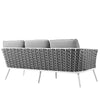 Modway Stance Outdoor Patio Contemporary Modern Woven Rope Sofa In White Gray MDY-EEI-3020-WHI-GRY