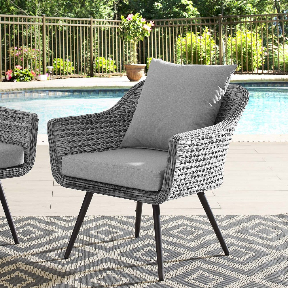 Endeavor Outdoor Patio Wicker Rattan Armchair by Modway| Gray
