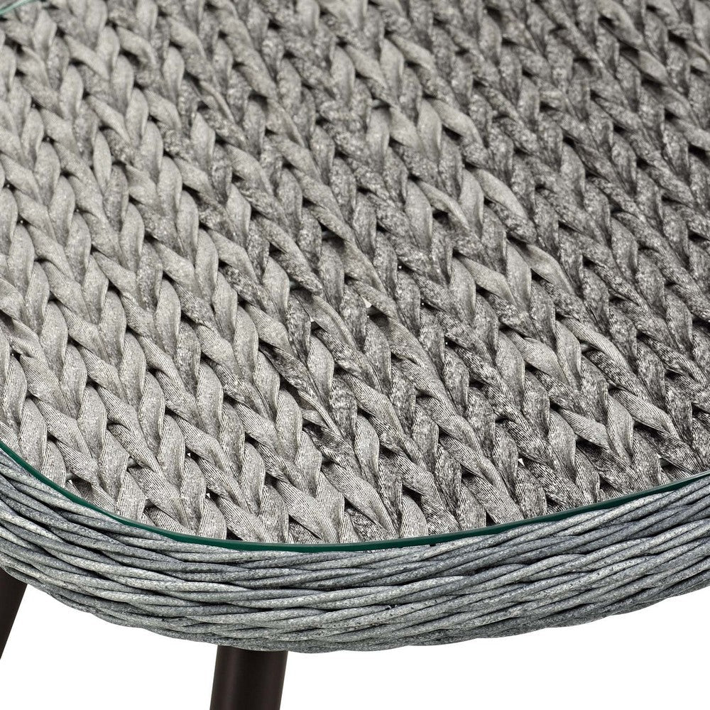 Endeavor Outdoor Patio Wicker Rattan Side Table - No Shipping Charges MDY-EEI-3025-GRY