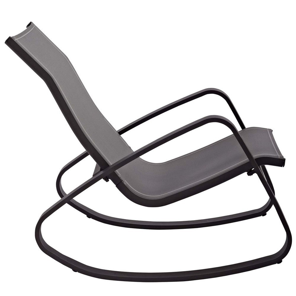 Traveler Rocking Outdoor Patio Mesh Sling Lounge Chair by Modway| Black