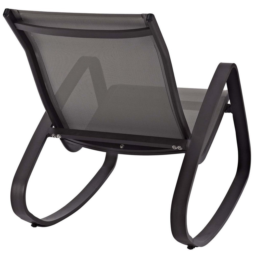 Traveler Rocking Outdoor Patio Mesh Sling Lounge Chair by Modway| Black