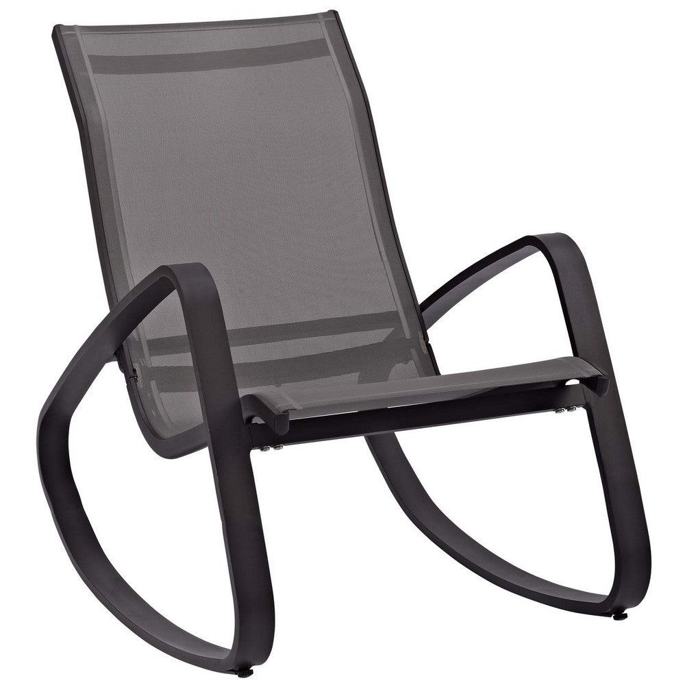 Traveler Rocking Outdoor Patio Mesh Sling Lounge Chair by Modway| Black