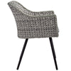 Endeavor Outdoor Patio Wicker Rattan Dining Armchair by Modway| Gray