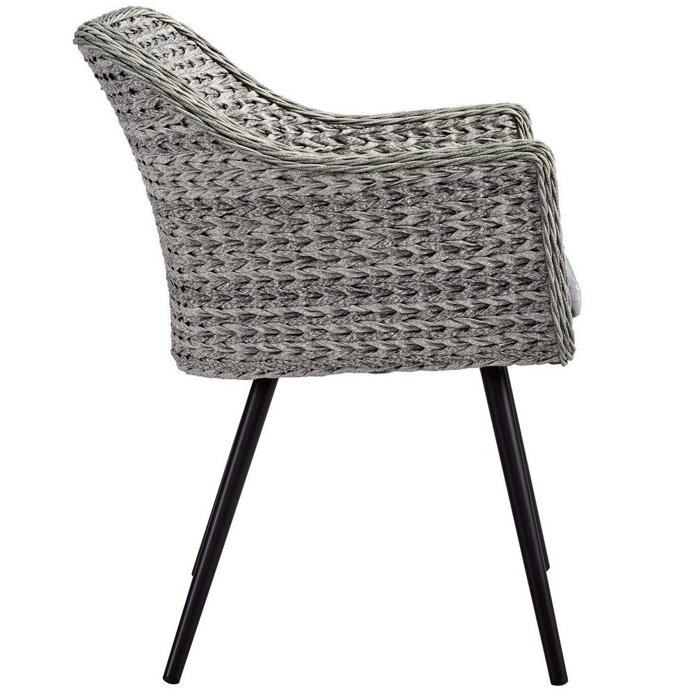Endeavor Outdoor Patio Wicker Rattan Dining Armchair by Modway| Gray