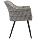 Endeavor Outdoor Patio Wicker Rattan Dining Armchair by Modway| Gray
