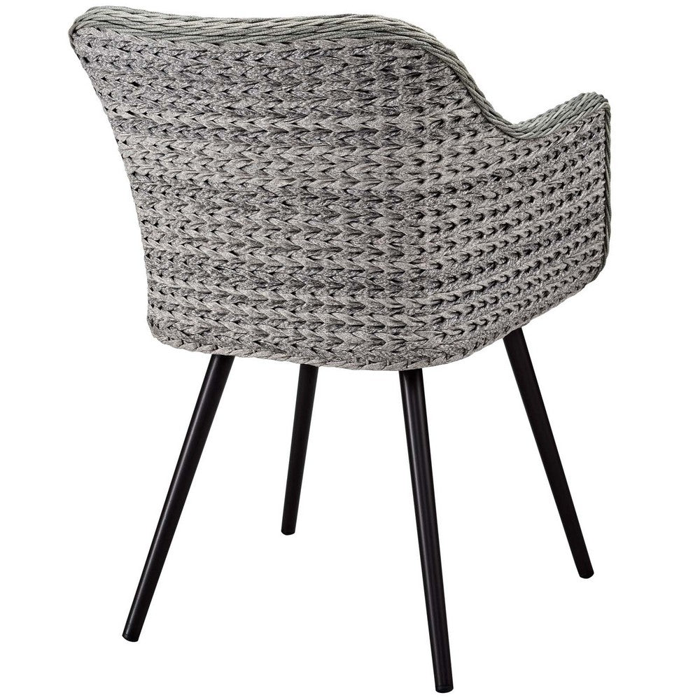 Endeavor Outdoor Patio Wicker Rattan Dining Armchair by Modway| Gray