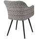 Endeavor Outdoor Patio Wicker Rattan Dining Armchair by Modway| Gray