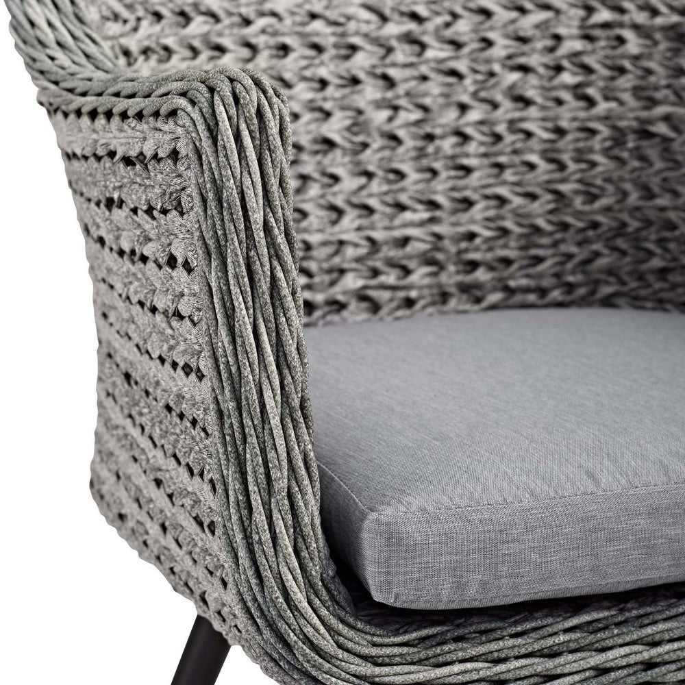 Endeavor Outdoor Patio Wicker Rattan Dining Armchair by Modway| Gray