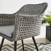 Endeavor Outdoor Patio Wicker Rattan Dining Armchair by Modway| Gray