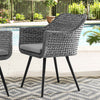 Endeavor Outdoor Patio Wicker Rattan Dining Armchair by Modway| Gray