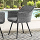 Endeavor Outdoor Patio Wicker Rattan Dining Armchair by Modway| Gray
